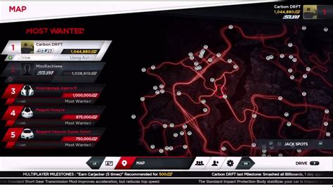 All Need For Speed: Most Wanted jack spot locations.